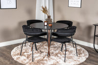 Spisestol Arrow & Plaza 2-pakk + Spisebord rundt ⌀100 – svart