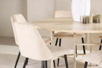 Spisegruppe rund 2-pakk ⌀140 – beige og whitewash