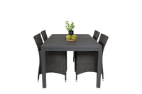 Relaxstol Copacabana & Marbella 2-pakk + Spisebord rektangulært 160 x 100 – svart