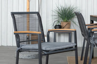 Spisegruppe Dallas & Bois 2-pakk rektangulært 205 x 90 – svart og natur