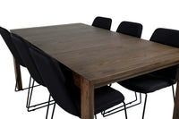 Spisebord Slider & Muce rektangulært 170 x 95 + spisestol 2-pakk – natur og svart