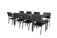 Spisestol Levels & Marbella 2-pakk + rektangulært spisebord 160 x 100 – svart