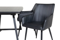 Spisegruppe Inca & Comfort 160 x 85 + 2-pakk spisestoler – svart