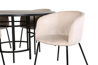 Spisegruppe rund ⌀140 – svart og beige