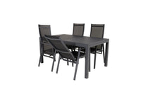 Relaxstol Copacabana & Marbella 2-pakk + Spisebord rektangulært 160 x 100 – svart