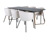 Spisegruppe Berit & Petra 190 x 90 – beige og svart