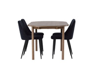 Spisegruppe oval 180 x 90 2-pakk – natur og svart