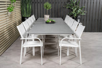 Spisebord Levels & Santorini rektangulært 229 × 100 + spisestol 2-pakk – hvit