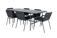 Spisestol Tvist & Uno 2-pakk + Spisebord rektangulært 200 x 90 – svart