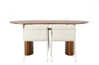 Spisestol Tvist & Isolde 2-pakk + Spisebord ovalt 180 x 90 – beige og natur