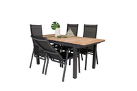 Lenestol Copacabana & Mexico 2-pakk – svart + Spisebord rektangulært 180 x 90 – natur