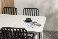 Spisegruppe Lina & Peking 200 x 90 + spisestol 2-pakk – beige og svart