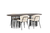 Spisegruppe 2-pakk oval 220 x 100 – hvit og mokka