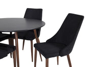 Spisestol Leone & Plaza 2-pakk + Spisebord rundt ⌀100 – svart