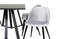 Spisegruppe Velvet & Marina 2-pakk 180 x 90 – grå og svart