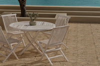 Spisestol Kenya 2-pakk + Spisebord rundt ⌀120 – whitewash
