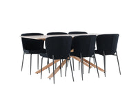 Spisegruppe 180 x 90 2-pakk – mokka og svart