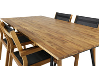 Spisestol Venice & Chan 2-pakk + rektangulært spisebord 200 × 100 – natur