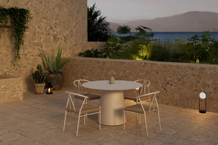 Spisegruppe Alfons & Lanzo + Rundt Ø120 – beige