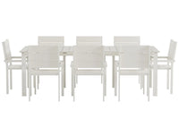 Spisestol Levels 2-pakk + rektangulært spisebord 229 × 100 – beige