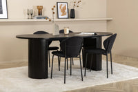 Spisestol Vault & Bianca 2-pakk + Spisebord ovalt 200 x 90 – svart