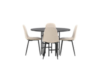 Spisestol Polar & Copenhagen 2-pakk – beige + Spisebord rundt ⌀115 – svart