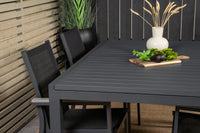 Spisestol Parma & Marbella 2-pakk + Rektangulært spisebord 160 x 100 – svart