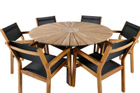 Spisestol Venice & Mexico 2-pakk – natur + Spisebord rundt ⌀140 – svart