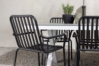 Spisebord Garcia & Peking 200 × 100 + spisestol 2-pakk – grå og svart