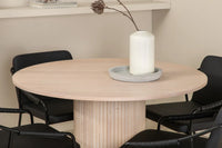 Spisestol Tvist & Bianca 2-pakk – svart + Spisebord rundt ⌀110 – whitewash