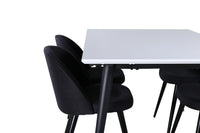 Spisegruppe Jimmy & Velvet 150 x 90 2-pakk – hvit og svart