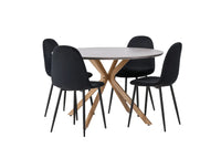 Spisegruppe Polar & Piazza 2-pakk + Rundt ⌀120 – svart og grå