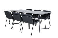 Spisegruppe rektangulær 190 x 90 2-pakk – svart