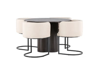 Spisegruppe Olivia & Simrishamn rund ⌀110 – mocca og beige