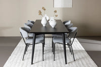 Spisegruppe Ellis & Chico 230 x 85 + 2-pakk – svart og blå