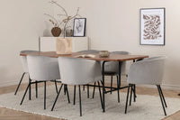 Spisegruppe Berit & Uno 200 x 90 – grå og natur