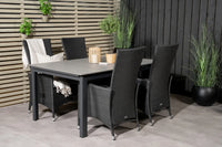Spisebord Padova 160 x 100 + 2-pakk lenestoler – svart