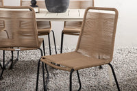 Spisebord Lina & Lindos 200 x 90 + Spisestol 2-pakk – beige og brun