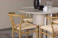 Spisegruppe Alfons & Olivia + Rundt ⌀110 – beige