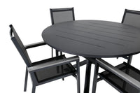 Spisegruppe Alma & Parma Rund ⌀120 + 2-pakk spisestoler – svart