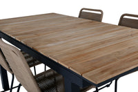 Spisegruppe Mexico & Lindos 180 x 90 + 2-pakk spisestoler – natur og brun