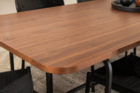 Spisebord Uno & Polly 200 x 90 + Spisestol 2-pakk – natur og svart
