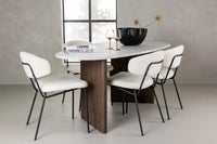 Spisegruppe oval 2-pakk 180 x 90 – hvit og lys grå