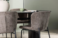 Spisestol Modesto & Isolde 2-pakk + Spisebord ovalt 180 x 90 – brun og svart