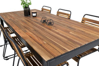 Spisegruppe Bois 205 x 90 + spisestoler 2-pakk – natur
