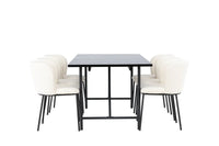 Spisegruppe Astrid & Edina 200 x 90 2-pakk – svart og hvit