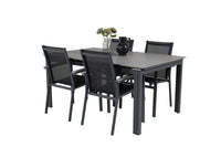 Spisegruppe Levels & Parma rektangulær 160 x 100 + spisestoler 2-pakk – svart