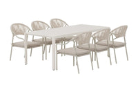 Spisegruppe Giardini & Paros rektangulær 200 x 90 – beige