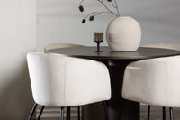 Spisegruppe Berit & Olivia rund ⌀110 – beige og mokka