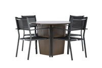 Spisestol Copacabana & Santa Fe 2-pakk + Spisebord rundt ⌀120 – svart og brun